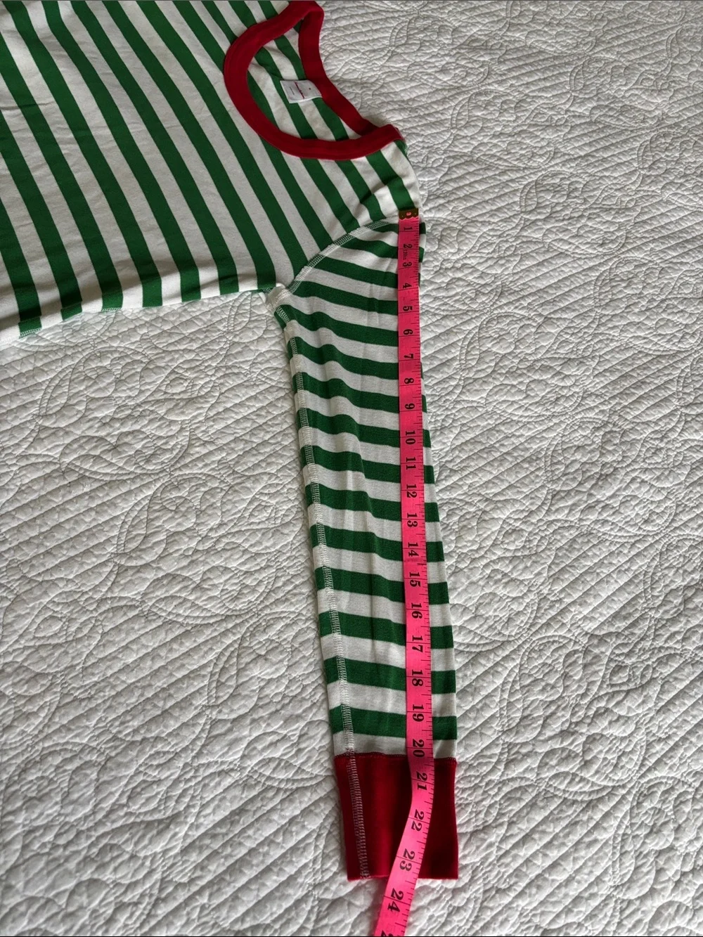 Hanna Andersson Women’s Cotton Christmas Holiday Green Striped Pajama Set Size M